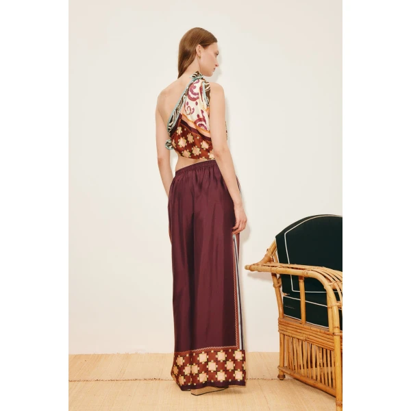 Alemais Wilson Silk Pant  Sustainable Pants with Alemais print - Coveti Australian Designer