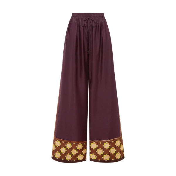 Alemais Wilson Silk Pant  Sustainable Pants with Alemais print - Coveti Australian Designer