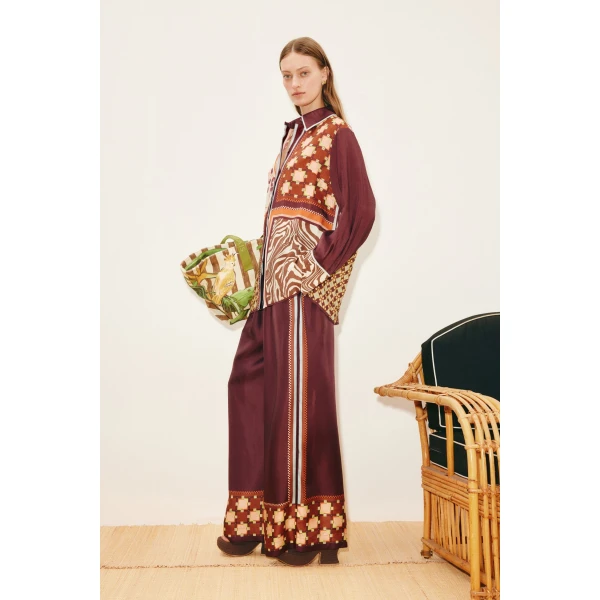 Alemais Wilson Silk Shirt  Sustainable Tops with Alemais print - Coveti Australian Designer