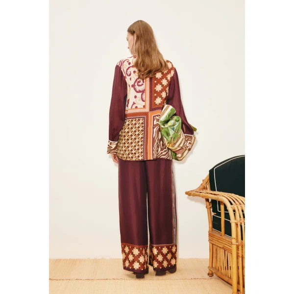 Alemais Wilson Silk Shirt  Sustainable Tops with Alemais print - Coveti Australian Designer