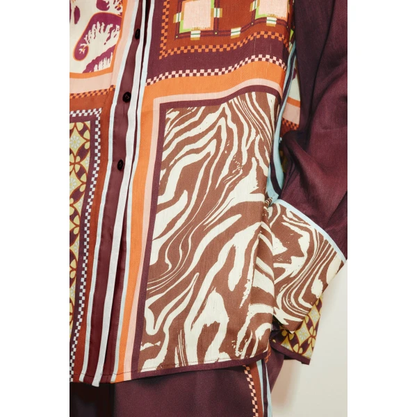 Alemais Wilson Silk Shirt  Sustainable Tops with Alemais print - Coveti Australian Designer