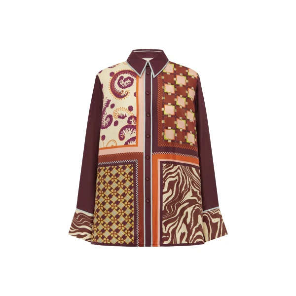 Alemais Wilson Silk Shirt  Sustainable Tops with Alemais print - Coveti Australian Designer