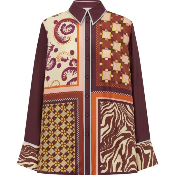 Alemais Wilson Silk Shirt  Sustainable Tops with Alemais print - Coveti Australian Designer