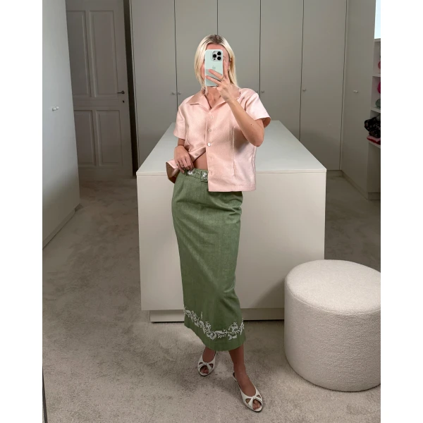 Bernadette Skirt Romy Embroidered, view 2