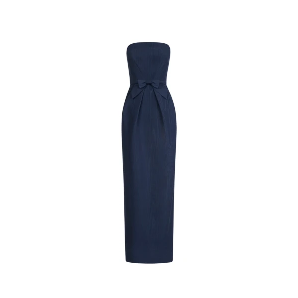 Oscar de la Renta Bow-Detailed Column Gown - Dresses - American Luxury Evening Wear at Coveti