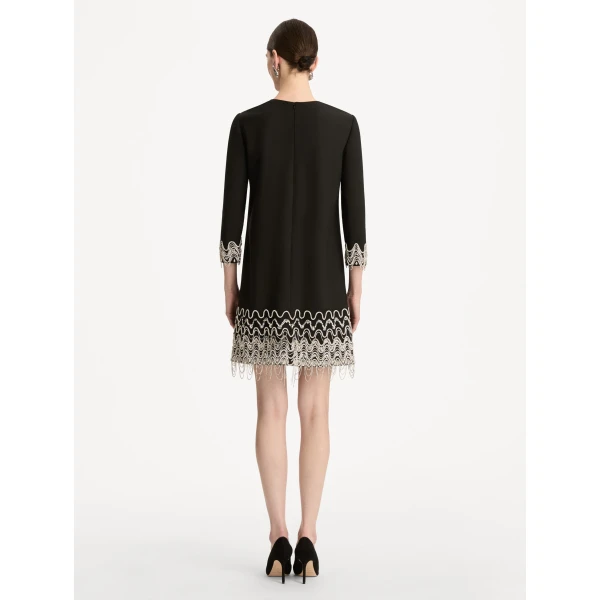 Oscar de la Renta Crystal Wave Embroidered Shift Dress - Dresses - American Luxury Evening Wear at Coveti