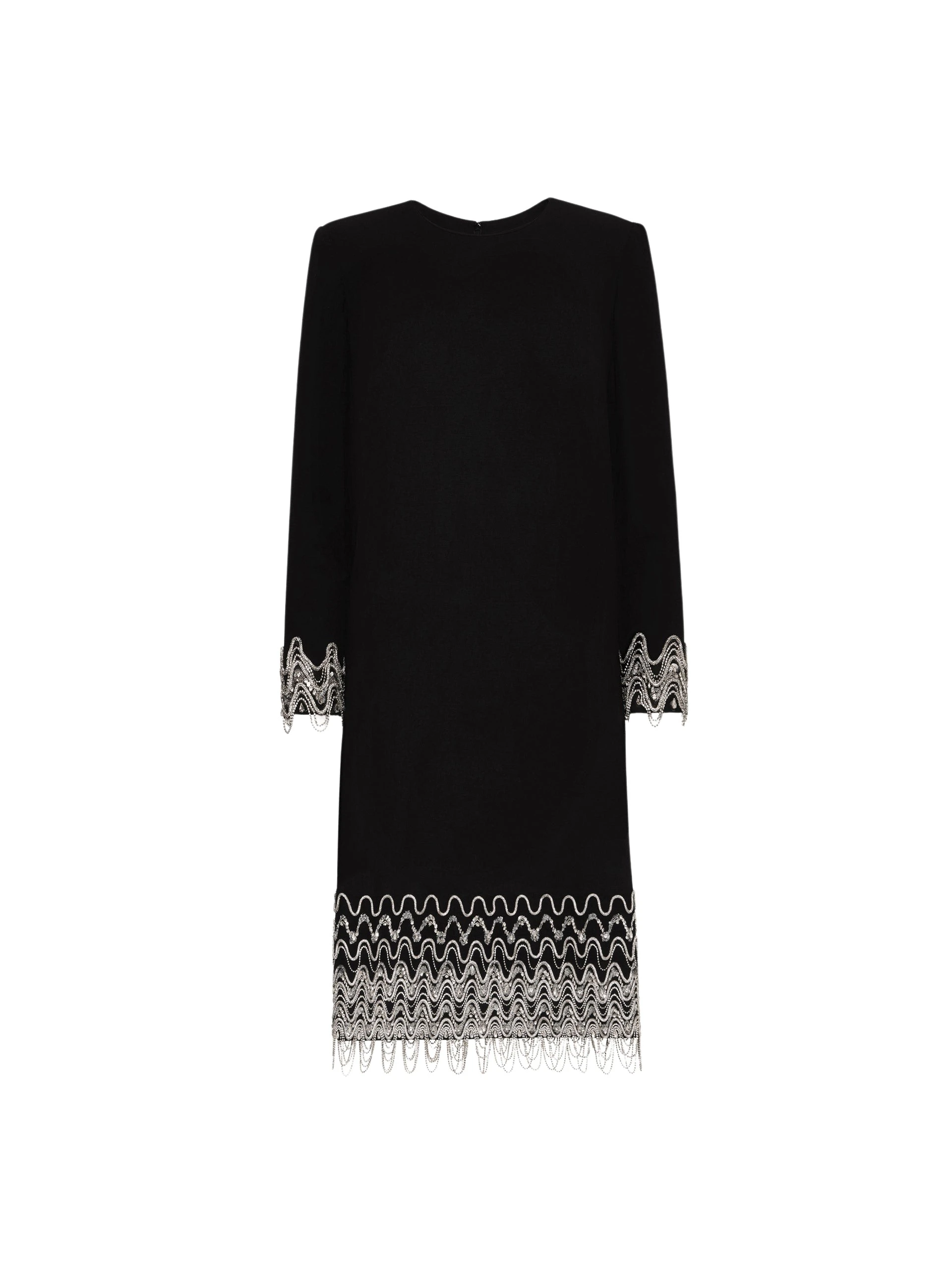 Crystal-Wave-Embroidered-Shift-Dress-Oscar-de-la-Renta-Dresses72596_nobg Oscar de la Renta Crystal Wave Embroidered Shift Dress - Dresses - American Luxury Evening Wear at Coveti