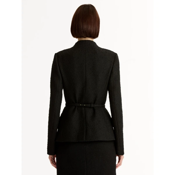 Oscar de la Renta Cyclamen Belt Tweed Jacket - Jackets - American Luxury Evening Wear at Coveti