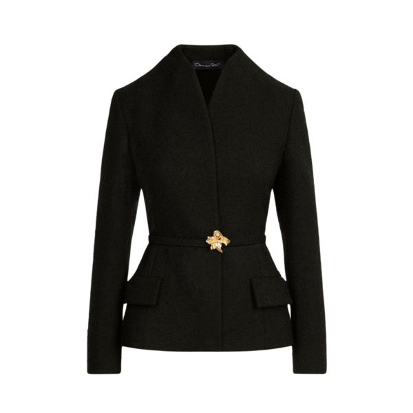 Oscar de la Renta Cyclamen Belt Tweed Jacket - Jackets - American Luxury Evening Wear at Coveti