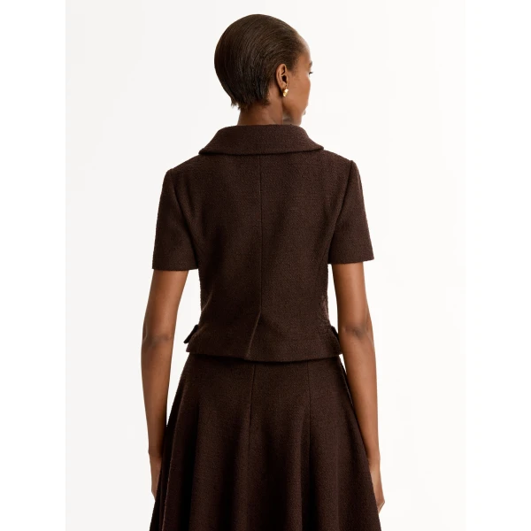 Oscar de la Renta Cyclamen Button Tweed Jacket - Jackets - American Luxury Evening Wear at Coveti