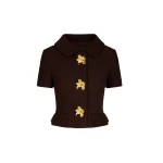 Oscar de la Renta Cyclamen Button Tweed Jacket - Jackets - American Luxury Evening Wear at Coveti