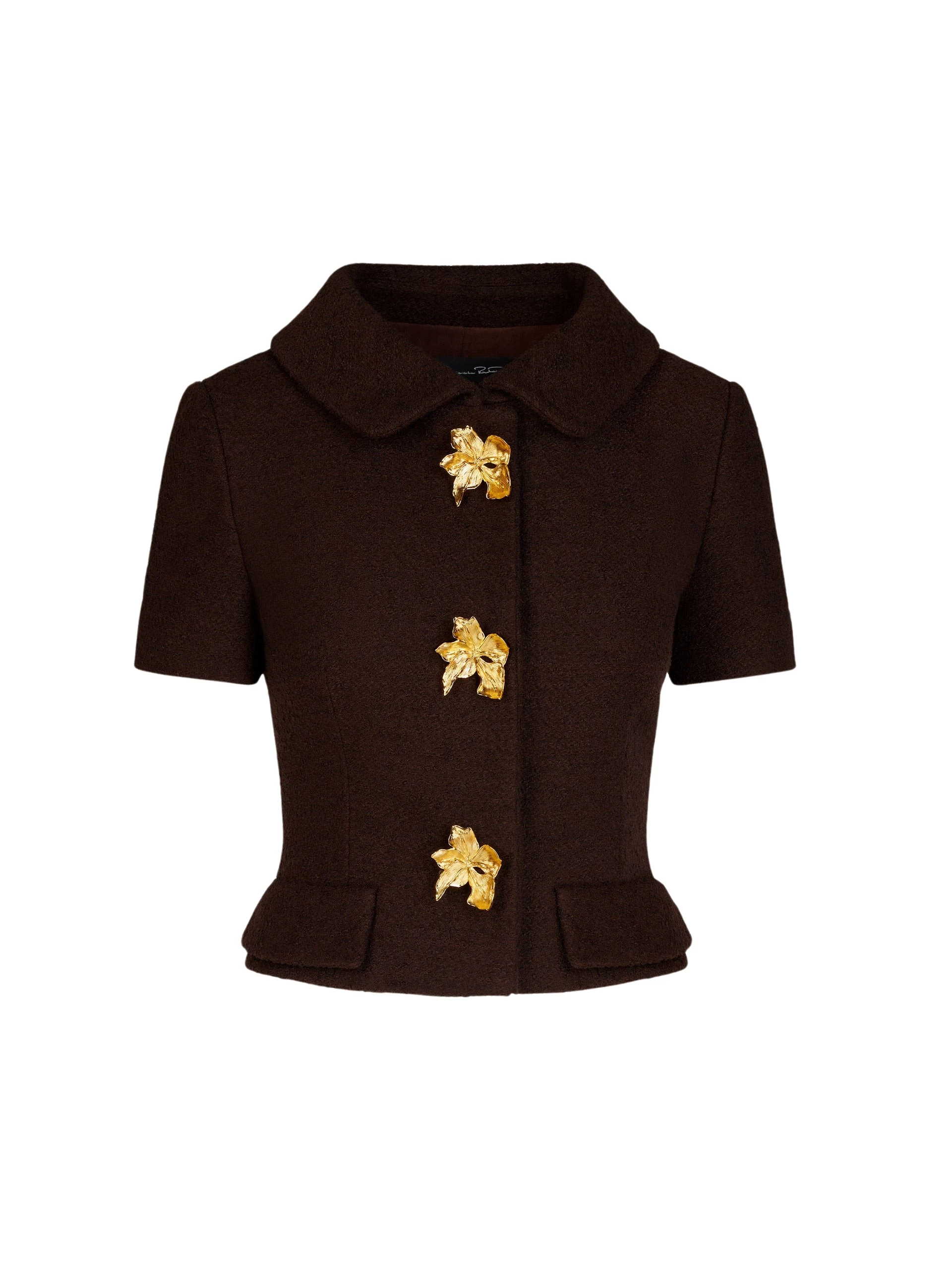 Cyclamen-Button-Tweed-Jacket-Oscar-de-la-Renta-Jackets71333_nobg Oscar de la Renta Cyclamen Button Tweed Jacket - Jackets - American Luxury Evening Wear at Coveti
