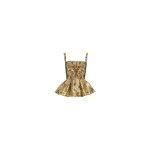 Elie Saab Bead Embroidered Peplum Top in Gold featuring 35% Polyamide