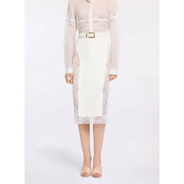 Elie Saab Cady And Lace Skirt, view 2