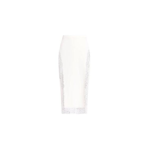 Elie Saab Cady And Lace Skirt in White featuring 43% Cotton