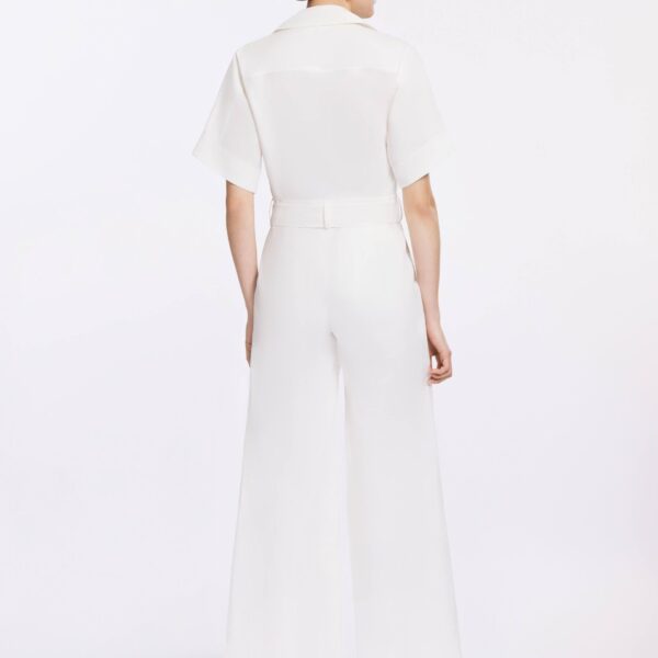 Elie Saab Cotton Jumpsuit in White featuring 100% Cotton – Luxury Designer Fashion at Coveti.