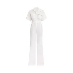Elie Saab Cotton Jumpsuit in White featuring 100% Cotton – Luxury Designer Fashion at Coveti.