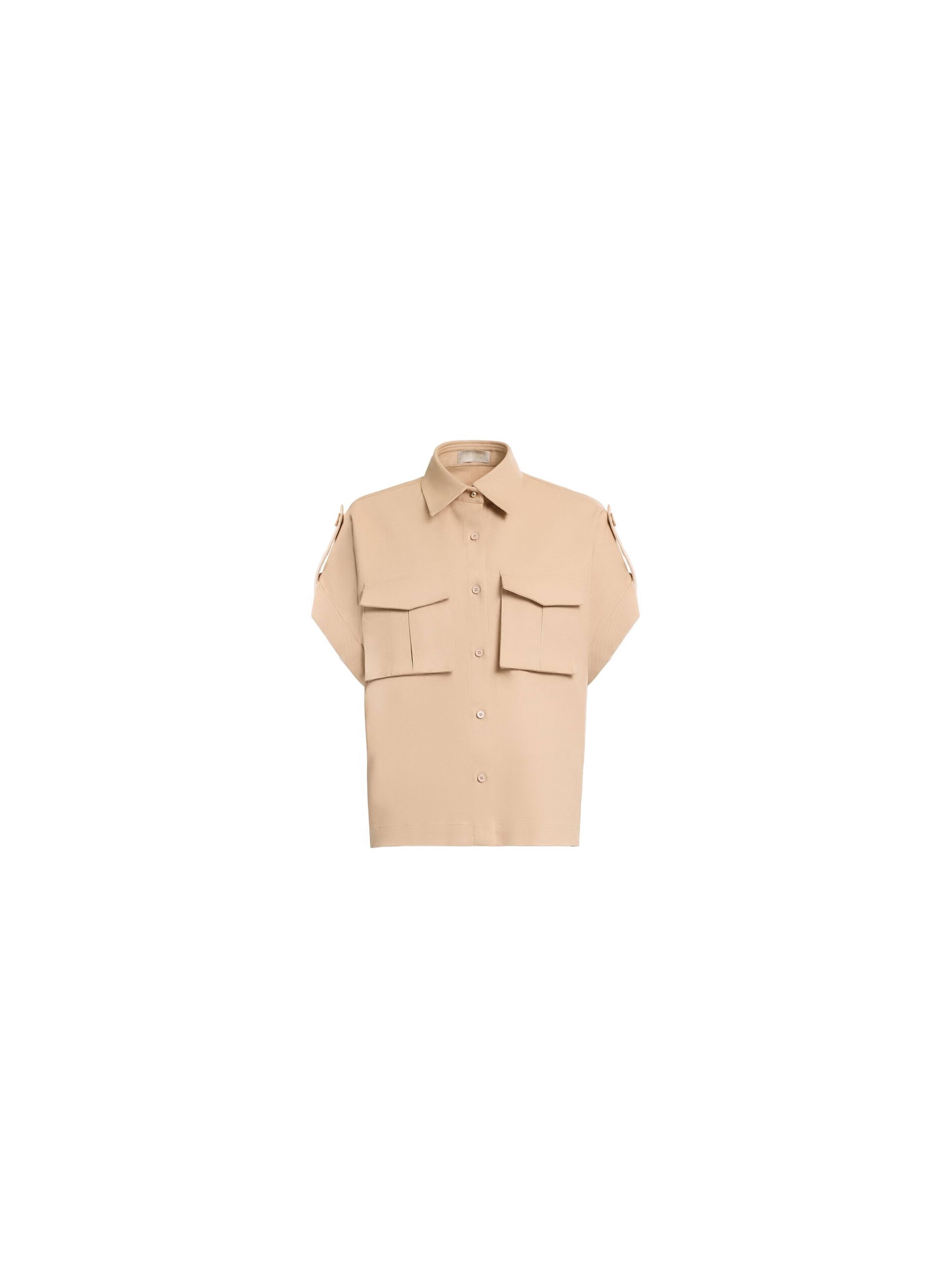 Elie Saab Drill Shirt Elie Saab Drill Shirt in Brown featuring – Luxury Designer Fashion at Coveti.