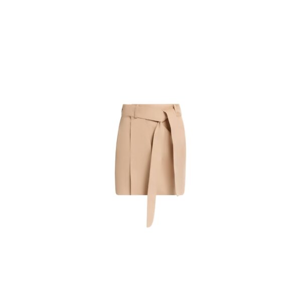 Elie Saab Drill Skirt in Brown featuring 57% Polyester