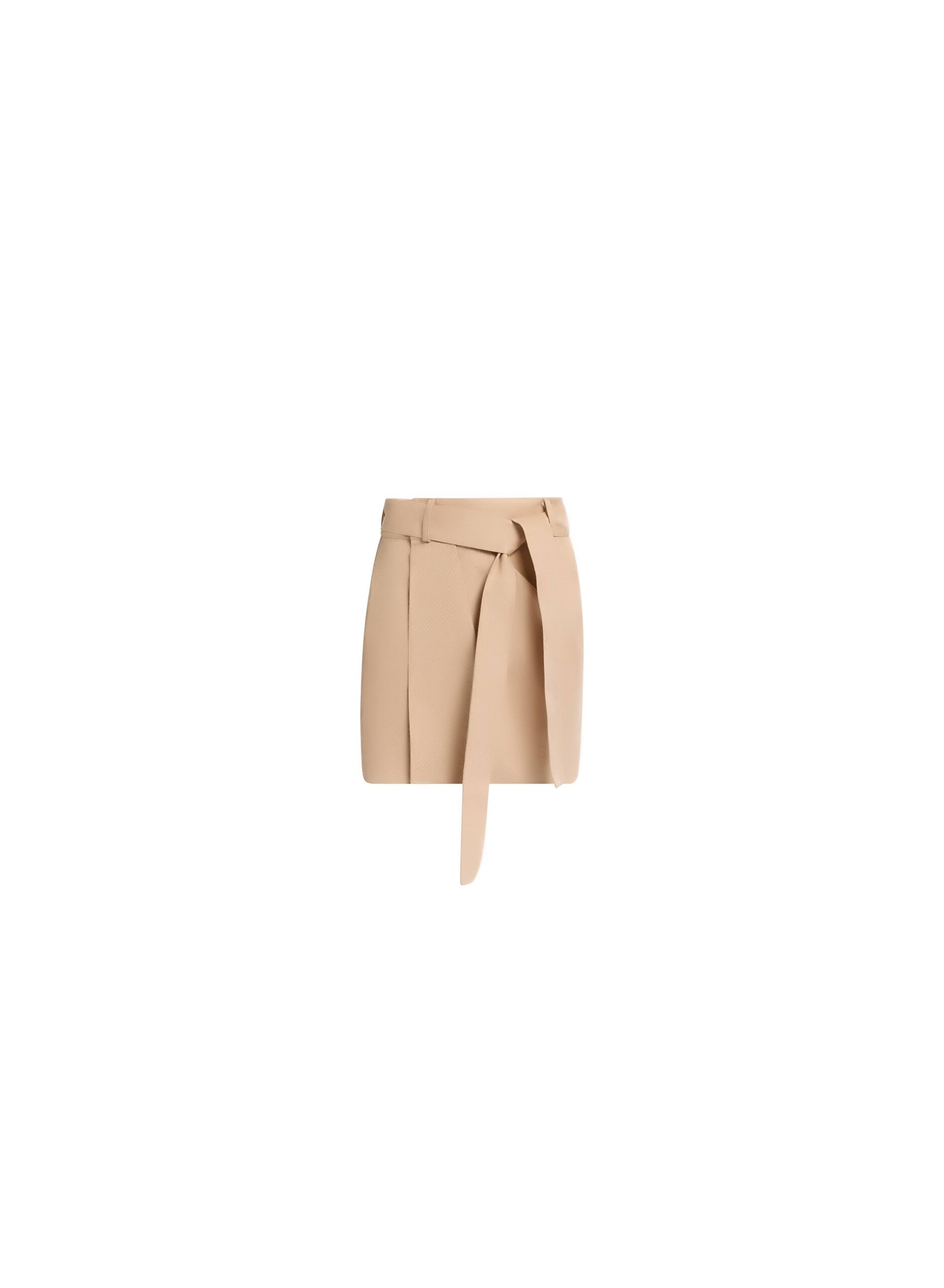 Elie Saab Drill Skirt in Brown featuring 57% Polyester