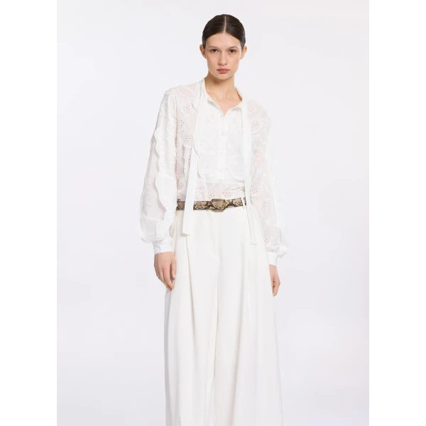 Elie Saab Embroidered Cotton Blouse, view 2