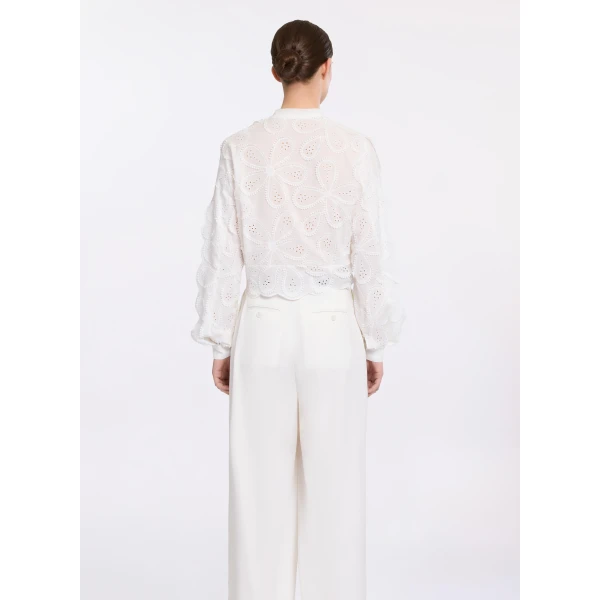Elie Saab Embroidered Cotton Blouse, view 3