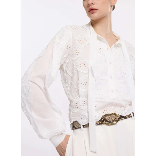 Elie Saab Embroidered Cotton Blouse, view 5