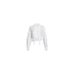 Elie Saab Embroidered Cotton Blouse in White featuring 55% Polyester