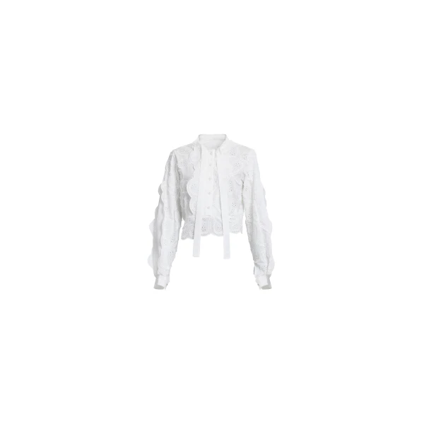 Elie Saab Embroidered Cotton Blouse