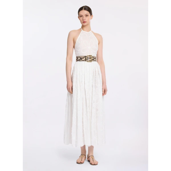 Elie Saab Embroidered Cotton Midi Dress, view 2