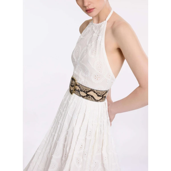 Elie Saab Embroidered Cotton Midi Dress, view 5