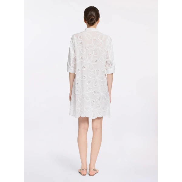 Elie Saab Embroidered Cotton Short Dress, view 3