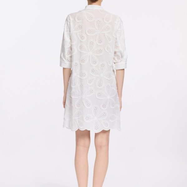 Elie Saab Embroidered Cotton Short Dress in White featuring  – Luxury Designer Fashion at Coveti.