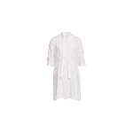 Elie Saab Embroidered Cotton Short Dress in White featuring  – Luxury Designer Fashion at Coveti.