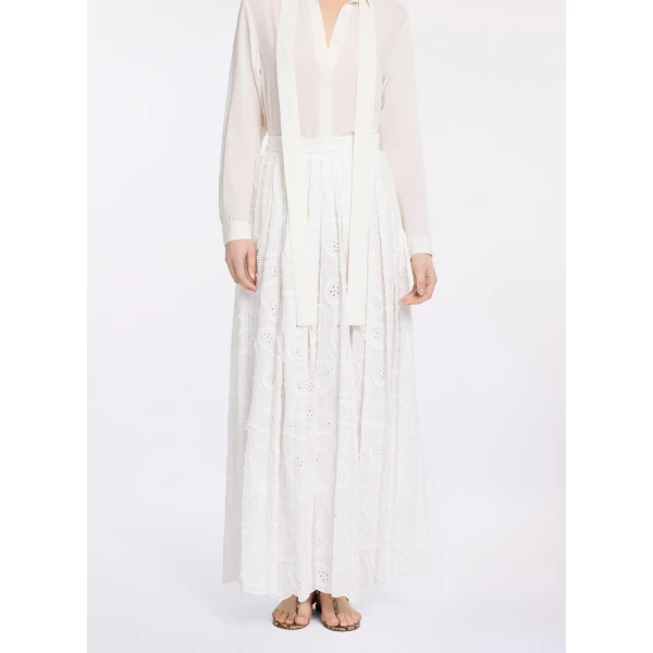 Elie Saab Embroidered Cotton Skirt, view 2