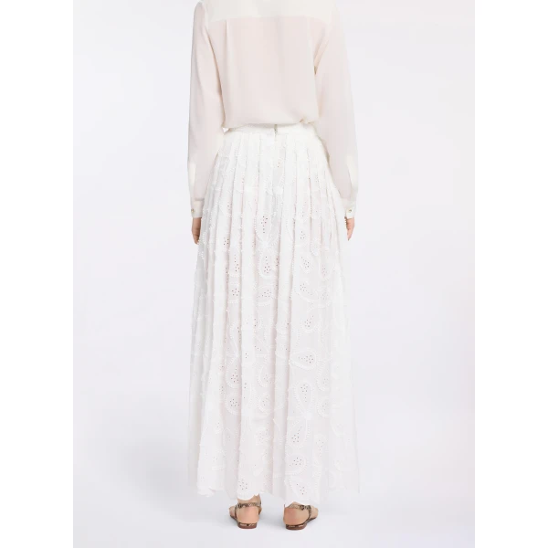 Elie Saab Embroidered Cotton Skirt, view 3
