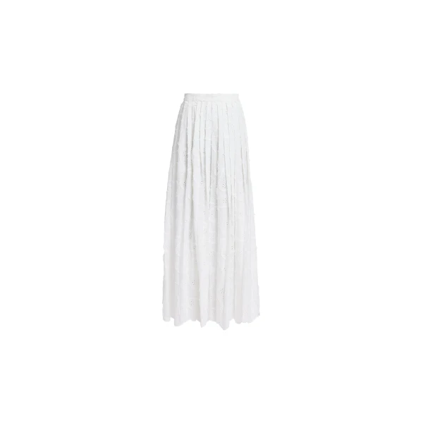 Elie Saab Embroidered Cotton Skirt