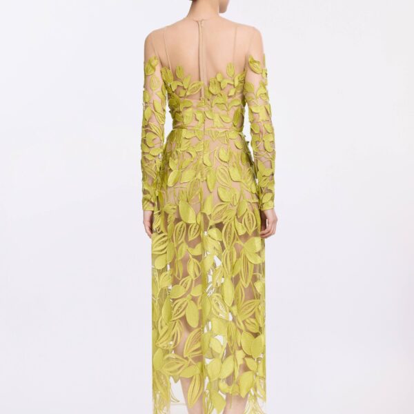 Elie Saab Embroidered Tulle Dress in Green featuring  – Luxury Designer Fashion at Coveti.