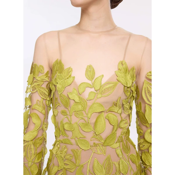Elie Saab Embroidered Tulle Dress, view 4