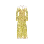 Elie Saab Embroidered Tulle Dress in Green featuring  – Luxury Designer Fashion at Coveti.