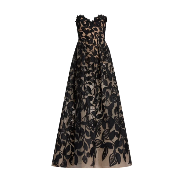 Elie Saab Embroidered Tulle Gown