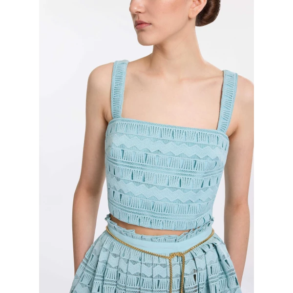 Elie Saab Macramé Crop Top, view 5