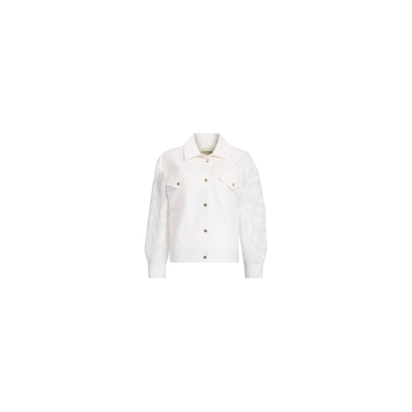 Elie Saab Macramé Embroidered Drill Jacket