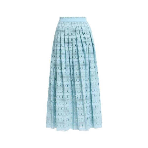 Elie Saab Macramé Skirt in Blue featuring  – Luxury Designer Fashion at Coveti.
