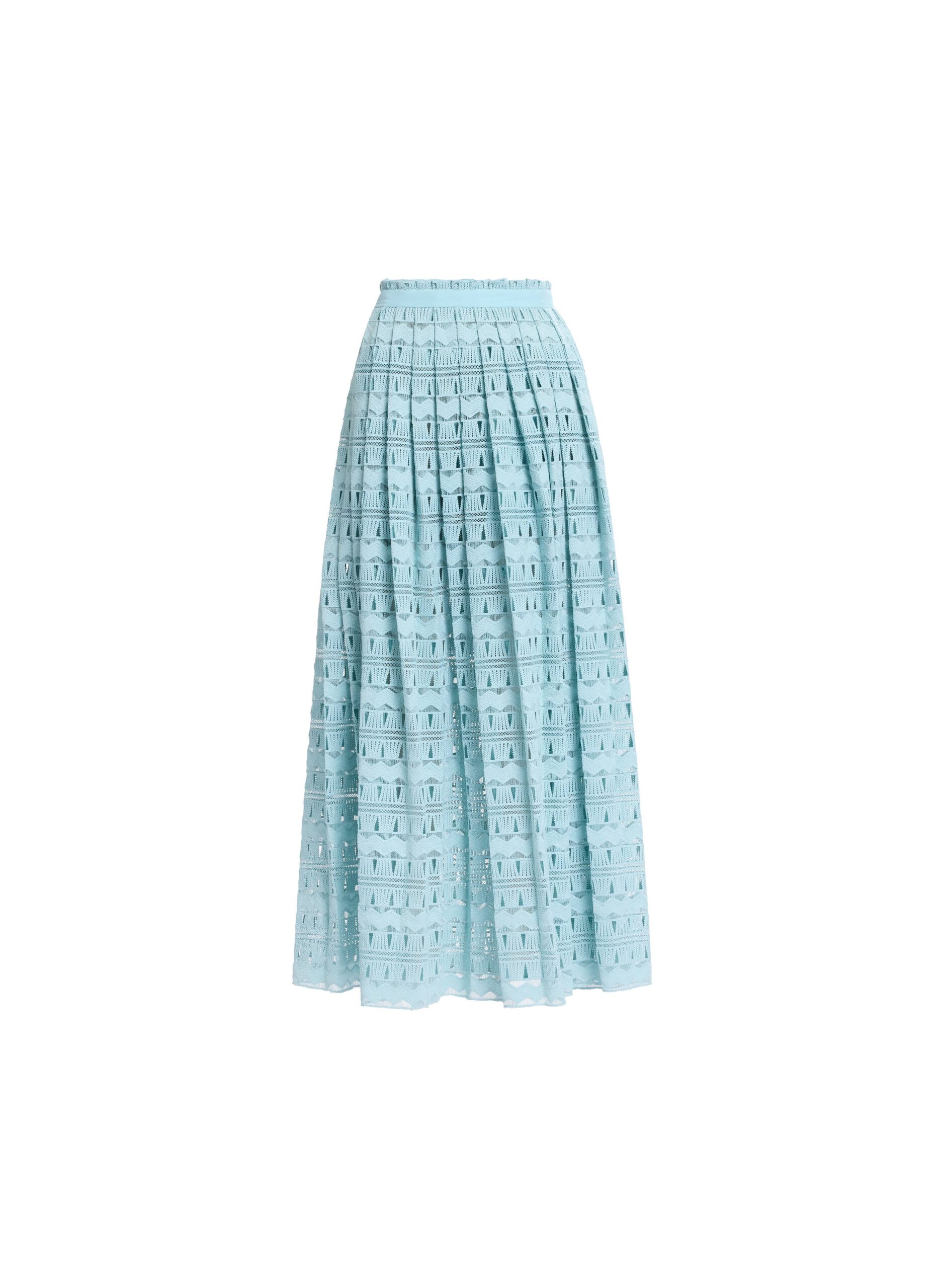 Elie Saab Macramé Skirt Elie Saab Macramé Skirt in Blue featuring – Luxury Designer Fashion at Coveti.