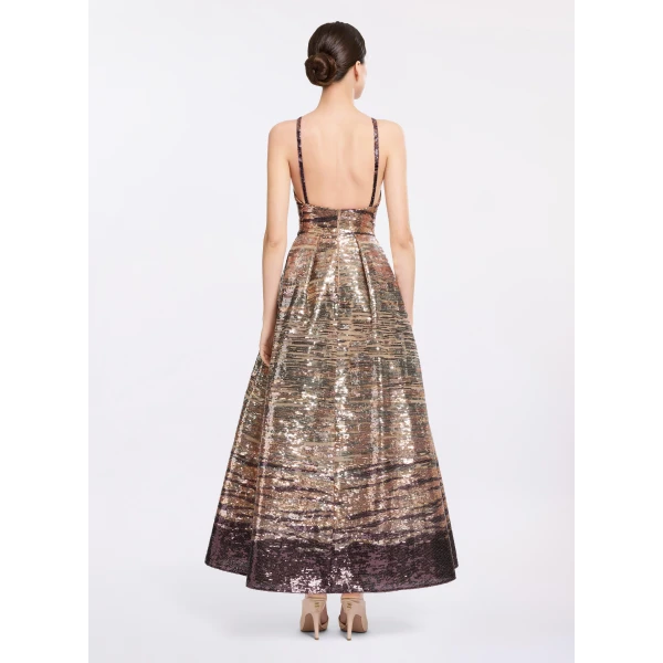 Elie Saab Sequin Embroidered Midi Dress, view 3