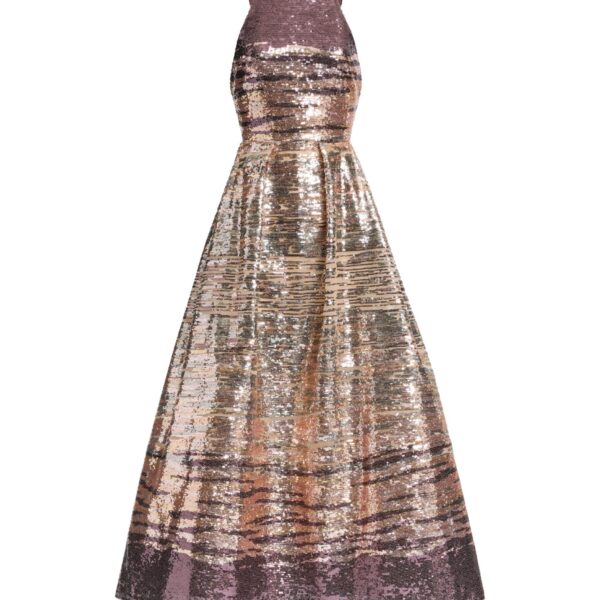 Elie Saab Sequin Embroidered Midi Dress in Multicolour featuring 31% Polyamide