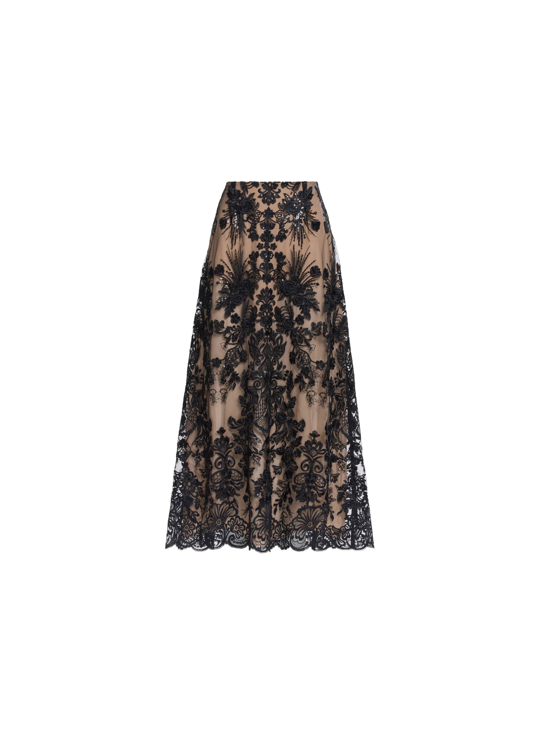 Elie Saab Sequin Embroidered Skirt Elie Saab Sequin Embroidered Skirt in Black featuring 48% Silk