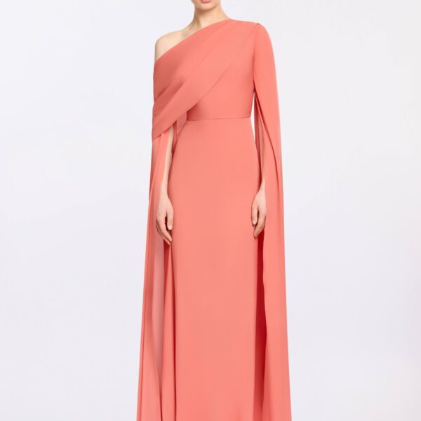 Elie Saab Silk Long Dress in Orange featuring 100% Silk – Luxury Designer Fashion at Coveti.