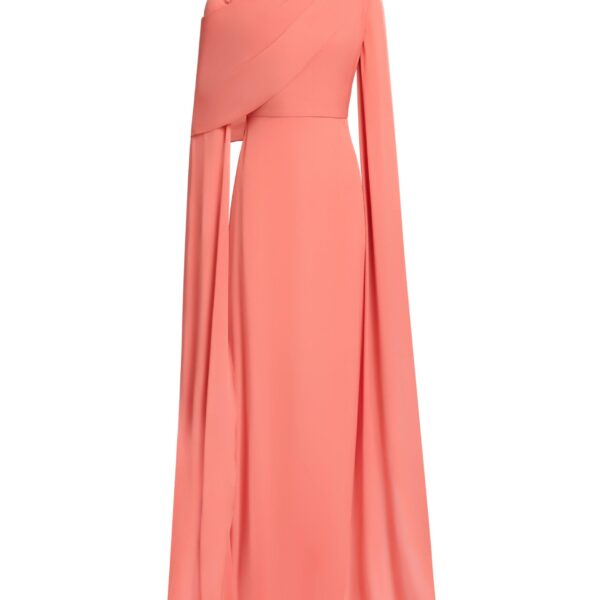 Elie Saab Silk Long Dress in Orange featuring 100% Silk – Luxury Designer Fashion at Coveti.